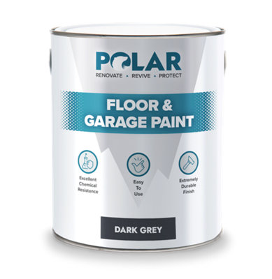 Polar Dark Grey Garage Floor Paint - 5 Litres Hard Wearing - Tough ...
