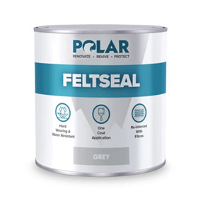 Polar Felt Seal Grey 500ml, Instant Waterproof Roof Sealant for All Felt Roofs