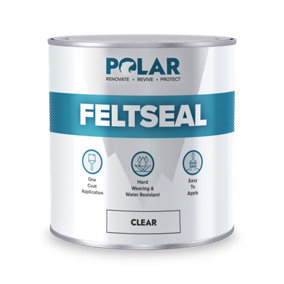 Polar Felt Seal Paint 1L Clear, Instant Waterproof Roof Sealant for All Felt Roofs