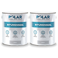 Polar Grey Bitumen Seal Paint 2 x 5KG - Ideal for Leaks, Cracks & Pitched Roof Repair