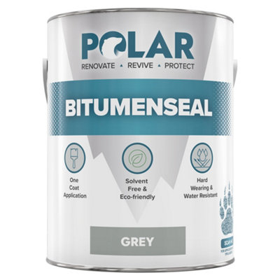 Polar Grey Bitumen Seal Paint 5KG - Ideal for Leaks, Cracks & Pitched Roof Repair