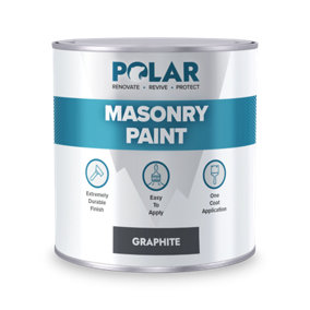 Polar Masonry Emulsion Paint, 500ml, Graphite Grey Finish for Interior & Exterior