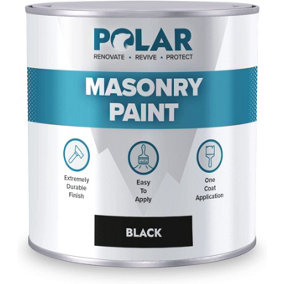 Polar Masonry Paint Black 500ml Matt Finish