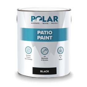 Polar Patio Floor Paint Black - 5 Litre, Ideal For Stone & Concrete Floors