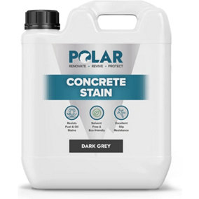 Polar Premium Concrete Stain - Dark Grey - 5 Litre - Ideal For Stone & Concrete