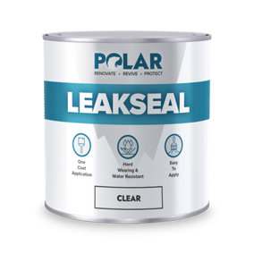 Polar Premium Leak Seal Clear Paint - 1 Litre - Instant Waterproof Roof Sealant - Ideal for Leaks, Cracks & Roof Repair