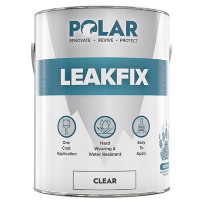 Polar Premium Leak Seal Clear Paint - 2.5 Litre - Instant Waterproof Roof Sealant - Ideal for Leaks, Cracks & Roof Repair