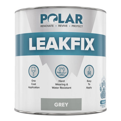 Polar Premium Leak Seal Grey Paint - 500ml - Instant Waterproof Roof Sealant - Ideal for Leaks, Cracks & Roof Repair