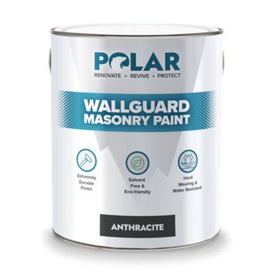 Polar WallGuard Masonry Paint - Anthracite - 5 Litre - Exterior Coatings