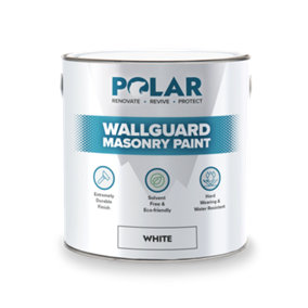 Polar Wallguard Masonry Paint - White - 1 Litre - Exterior Coatings