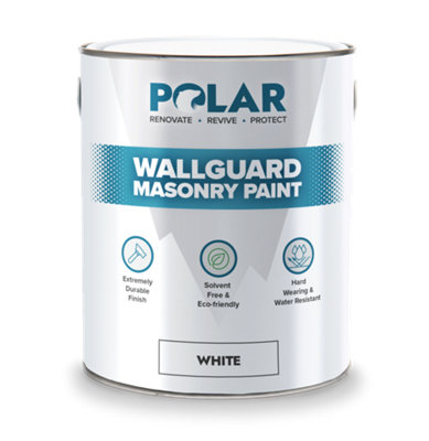 Polar Wallguard Masonry Paint - White - 5 Litre - Exterior Coatings