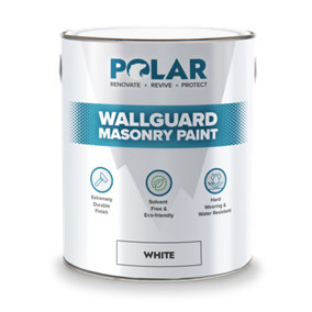 Polar Wallguard Masonry Paint - White - 5 Litre - Exterior Coatings