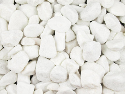 Polar White Spanish Marble Pebbles 20-50mm - 800kg Bulk Bag - 4