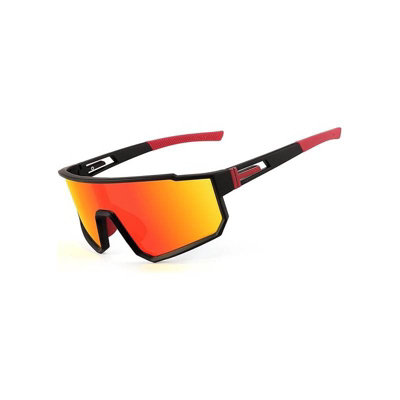 Long Keeper Polarized Sports Sunglasses With 3 Interchangeable Lenses - For Cycling, Fishing, Driving (Colorful/Red)
