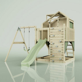 PolarPlay Kids Climbing Tower & Playhouse with Swing and Slide - Swing Brenna Sage