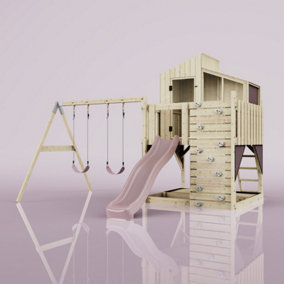 PolarPlay Kids Climbing Tower & Playhouse with Swing and Slide - Swing Geir Rose