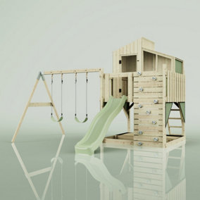 PolarPlay Kids Climbing Tower & Playhouse with Swing and Slide - Swing Geir Sage