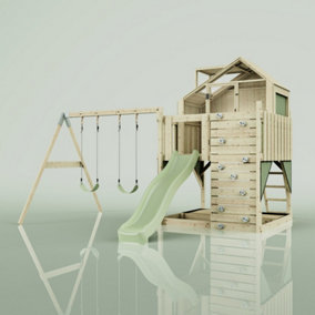 PolarPlay Kids Climbing Tower & Playhouse with Swing and Slide - Swing Haldor Sage