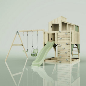 PolarPlay Kids Climbing Tower & Playhouse with Swing and Slide - Swing Jari Sage