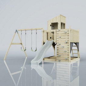 PolarPlay Kids Climbing Tower & Playhouse with Swing and Slide - Swing Kari Mist