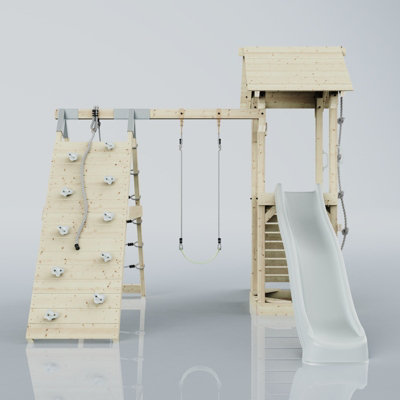 PolarPlay Tower Kids Wooden Climbing Frame with Swing and Slide - Climb ...