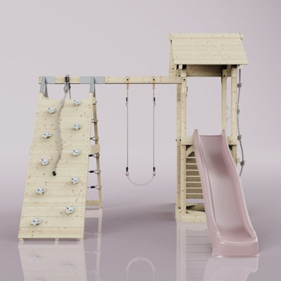 PolarPlay Tower Kids Wooden Climbing Frame with Swing and Slide - Climb ...