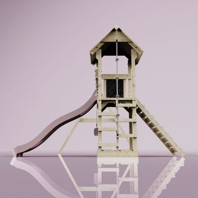 PolarPlay Tower Kids Wooden Climbing Frame with Swing and Slide - Swing ...