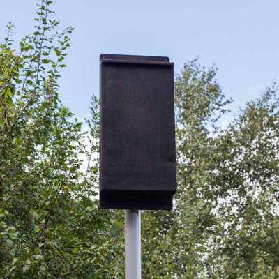 Pole Mounted Roost Maternity Single Box with 6m pole - Plywood/Ceramic - L13 x W26 x H49 cm