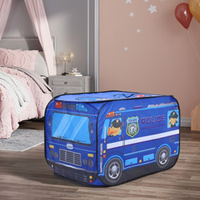 Police Truck Pop Up Kids Play Tent Portable Playhouse for Girls Boys