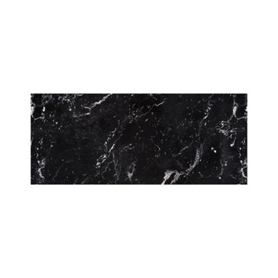 Polished Black Quartz Effect Glass Bathroom Splashback