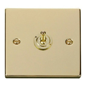 Polished Brass 1 Gang 2 Way 10AX Toggle Light Switch - SE Home
