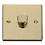 Polished Brass 1 Gang 2 Way LED 100W Trailing Edge Dimmer Light Switch - SE Home