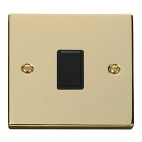 Polished Brass 1 Gang 20A DP Switch - Black Trim - SE Home