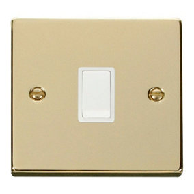 Polished Brass 1 Gang 20A DP Switch - White Trim - SE Home