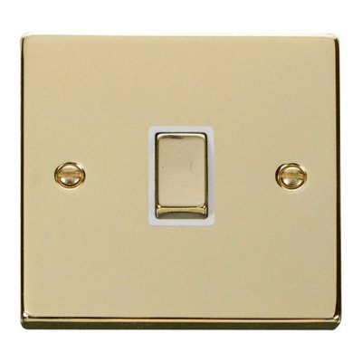 Polished Brass 1 Gang 20A Ingot DP Switch - White Trim - SE Home