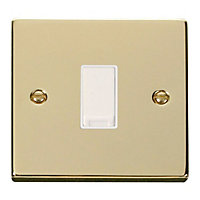 Polished Brass 10A 1 Gang 2 Way Light Switch - White Trim - SE Home