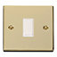 Polished Brass 10A 1 Gang 2 Way Light Switch - White Trim - SE Home