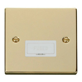 Polished Brass 13A Fused Connection Unit - White Trim - SE Home