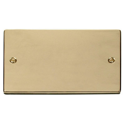 Polished Brass 2 Gang Blank Plate - SE Home