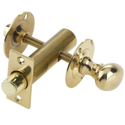 Polished Brass Bathroom Mortice Bolt for Secure Privacy - Toilet Thumturn Lock