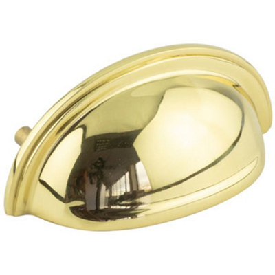 Polished Brass Cup Pulls for Cabinetry Upgrade - Kitchen Drawer Pull Handle