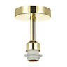 Polished Brass Plated Ceiling Light Fitting for Industrial Style Light Bulbs