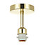 Polished Brass Plated Ceiling Light Fitting for Industrial Style Light Bulbs