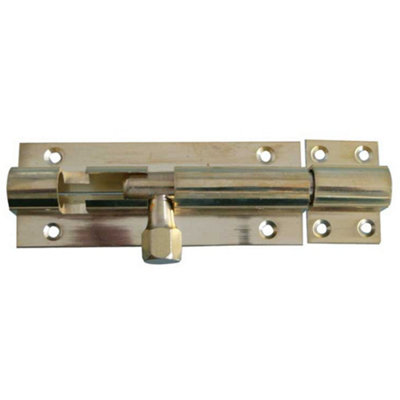 Polished Brass Straight Barrel Bolts 102x25mm for Secure Locking - Door Bolt