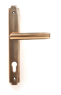 Polished Bronze Art Deco Slimline Lever Espag. Lock Set