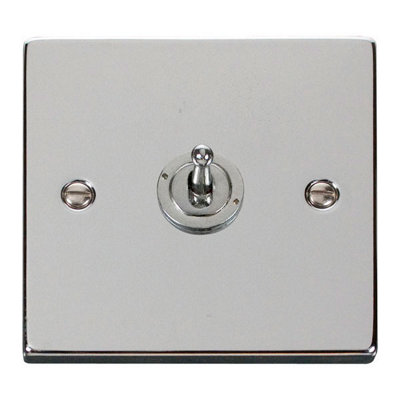 Polished Chrome 1 Gang 2 Way 10AX Toggle Light Switch - SE Home