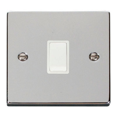 Polished Chrome 1 Gang 20A DP Switch - White Trim - SE Home