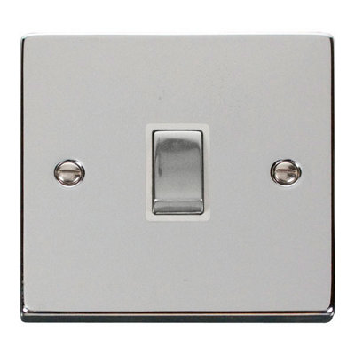 Polished Chrome 1 Gang 20A Ingot DP Switch - White Trim - SE Home