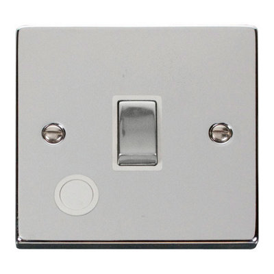 Polished Chrome 1 Gang 20A Ingot DP Switch With Flex - White Trim - SE Home