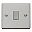 Polished Chrome 10A 1 Gang 2 Way Ingot Light Switch - White Trim - SE Home
